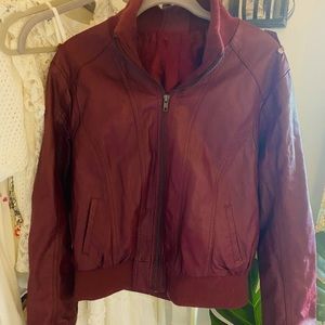 Red Bomber Coat… super, super comfy and cute! Zipper works great! 2 pockets!